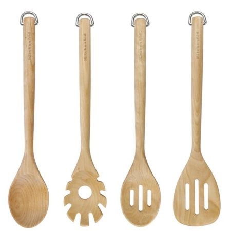 KitchenAid Set Of 4 Birchwood Utensils