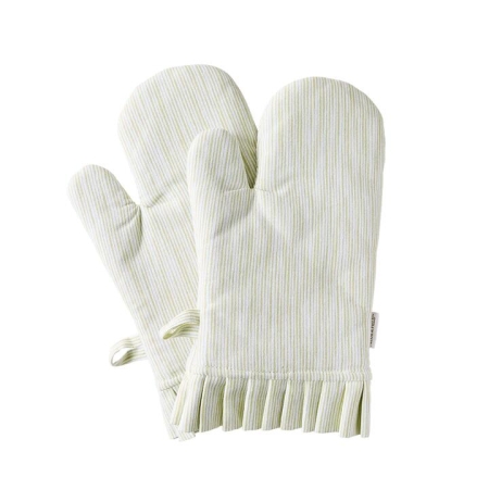 Fleur & Field Ruffle Set Of 2 Oven Mitts
