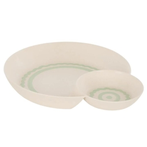 Davis & Waddell Saltara Bamboo Round Chip & Dip Platter
