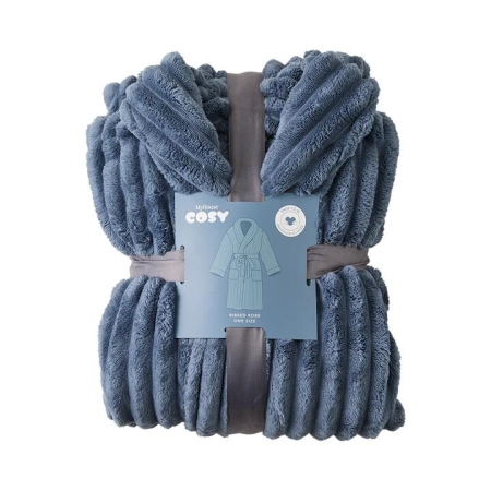 MyHouse Cosy Ribbed Robe Slate