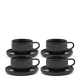 Salt & Pepper Brae Tea Cups & Saucers 290mL - Set of 4