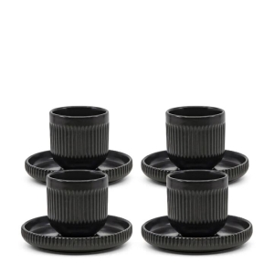 Salt & Pepper Brae Espresso Cups & Saucers 100mL - Set of 4