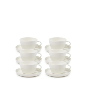 Salt & Pepper Canteen Tea Cups & Saucers 270mL - Set of 6