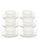 Salt & Pepper Edge Tea Cups & Saucers 280mL - Set of 6