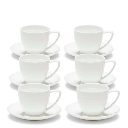 Salt & Pepper Edge Espresso Cups & Saucers 100mL - Set of 6