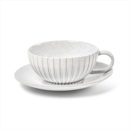 Salt & Pepper Hostess Teacup & Saucer 225ml
