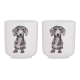 Ashdene Peeking Pups Dachshund Set of 2 Egg Cups