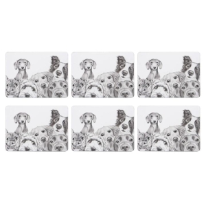 Ashdene Peeking Pups Set of 6 Placemats