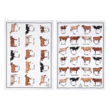 Ashdene Best In Breed Dairy Cow Set Of 2 Kitchen Towels