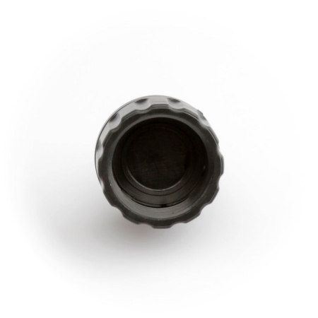 Seal the end of a Hoselink hose when it is disconnected from a watering accessory with the Accessory Connector Cap. The cap screws directly onto the threaded end of a Hoselink Accessory Connector
