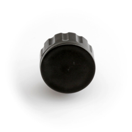 Seal the end of a Hoselink hose when it is disconnected from a watering accessory with the Accessory Connector Cap. The cap screws directly onto the threaded end of a Hoselink Accessory Connector