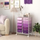 Costway5-Tier Tall Industrial Bookshelf with Open Shelves and 4 Hooks-Rustic Brown - Furniture > Home Office > Bookcases