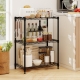 Costway3/4/5/6-Tier Wire Shelving Unit with 4 Hooks and 204/272/340/408 kg Load. - Outdoor > Outdoor Storage & Garages > Garages