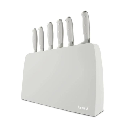 Baccarat Keiko Miro 7 Piece Knife Block Stone