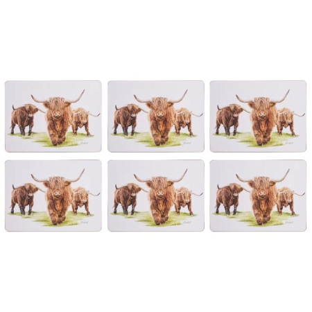 Ashdene Highland Herd Set Of 6 Placemats