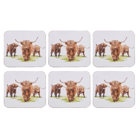Ashdene Highland Herd Set Of 6 Coasters