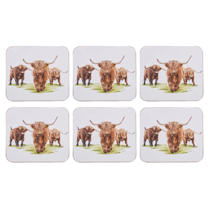 Ashdene Highland Herd Set Of 6 Coasters