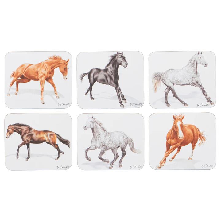 Ashdene Horses By Charlotte Set Of 6 Coasters
