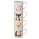 Ashdene Farmyard Faces Set Of 4 Stackable Mugs