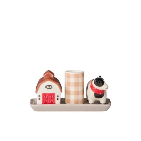 Davis & Waddell Homestead Salt & Pepper Shaker With Toothpick Holder