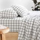 Bambury Grid Flannelette Sheet Set-Split King