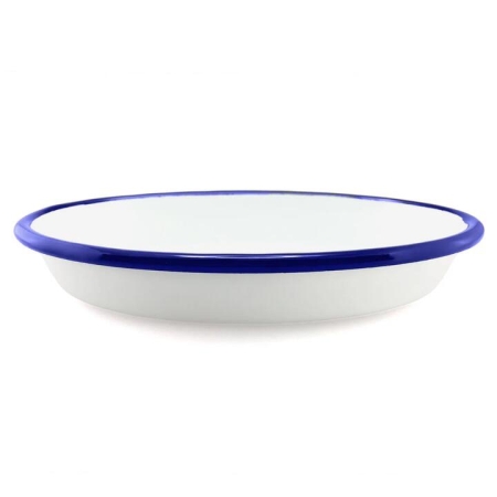 Falcon Pie Dish Oval 18cm White & Blue