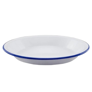 Falcon Round Pie Plate 25cm White & Blue