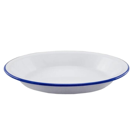 Falcon Round Pie Plate 25cm White & Blue
