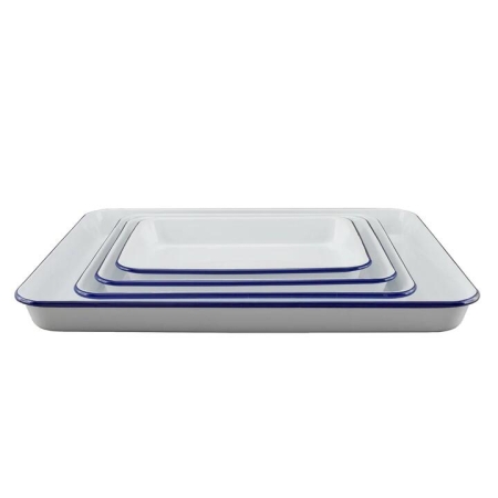 Falcon 4 Piece Baking Tray Set White & Blue