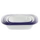 Falcon 5 Piece Oblong Pie Dish Set White & Blue