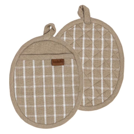 Ladelle Hemingway Taupe Set Of 2 Pot Holders