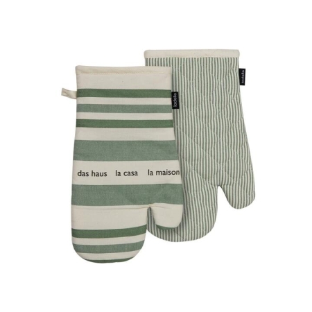 Ladelle La Casa Leaf Set Of 2 Oven Mitts