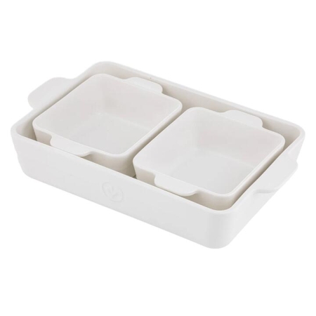 Ladelle Essentials White Set Of 3 Baking Dishes
