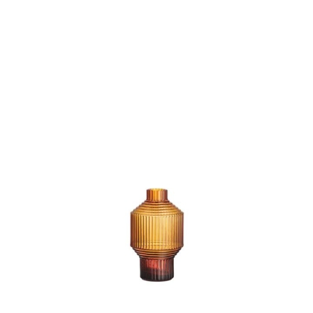 Kosta Boda Pavilion Vase Dark Amber 13.4cm