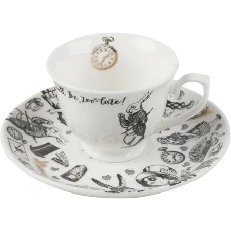 Mikasa x V&A Alice In Wonderland Espresso Cup and Saucer