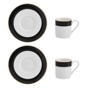 Mikasa Luxe Deco China Espresso Cup and Saucer Set