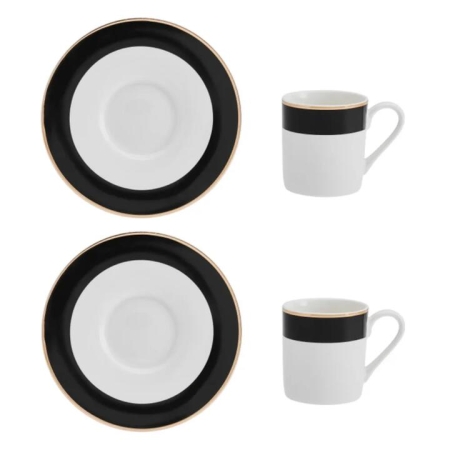 Mikasa Luxe Deco China Espresso Cup and Saucer Set