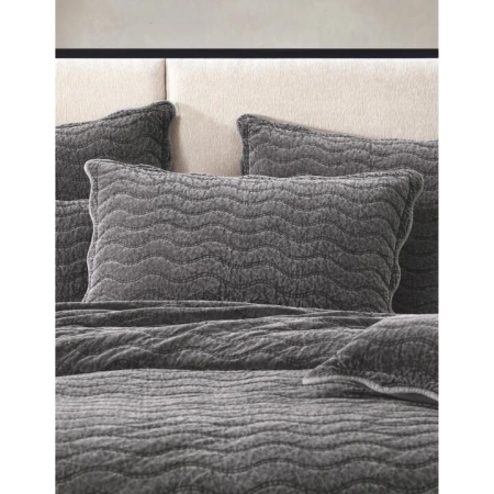 Private Collection Indiana Pillow Case Sham Charcoal Standard Pair