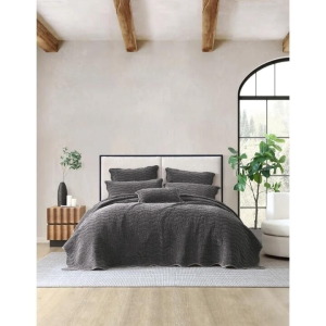 Private Collection Indiana Coverlet Charcoal Queen Bed & King Bed