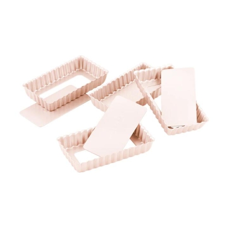 Chefmade Set of 4 Mini Loose Base Rectangular Tart Pans