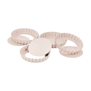Chefmade Set of 4 Mini Loose Base Round Tart Pans 10cm