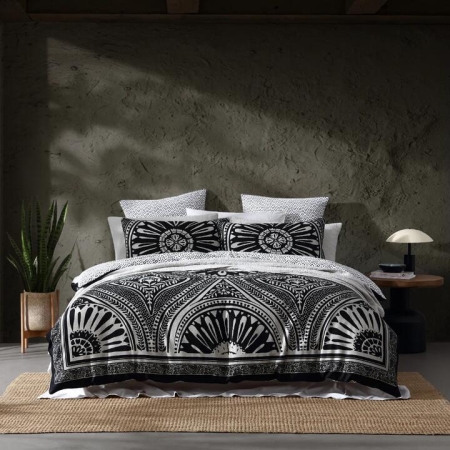 Logan & Mason Noir Nights Quilt Cover Set Black-King