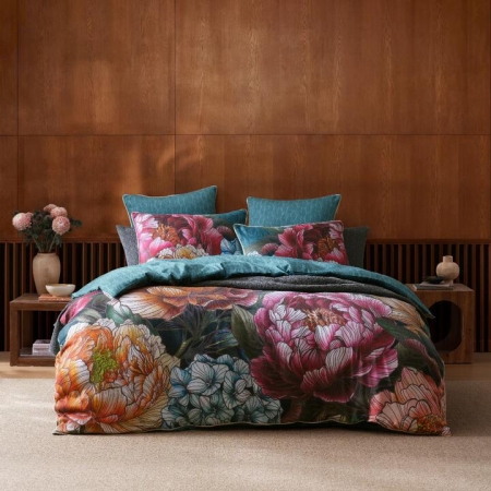 Logan & Mason Bloomscape Quilt Cover Set Teal-King