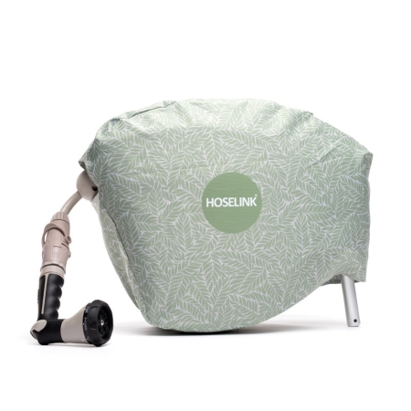 Protect a green or beige Hoselink Classic 20m Retractable Hose Reel while adding a garden-inspired finish with the Green Fern cover. The fitted cover helps shield the casing from sun