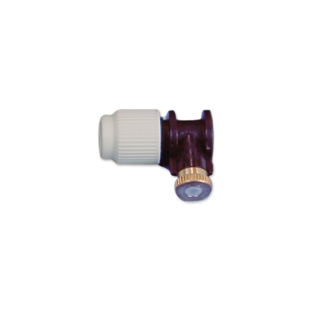 Finish a Hoselink misting line with the Misting System Stop Mist Valve. This end fitting closes the final section of tubing while incorporating a misting outlet