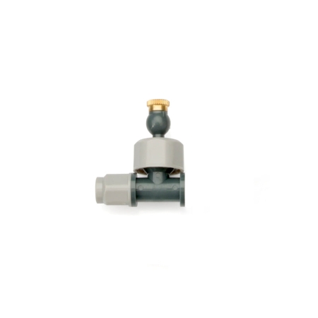 Complete the end of a Hoselink misting line with the Stop Mist Valve featuring an adjustable head. This combined end fitting closes the tubing and produces a fine cooling mist