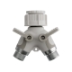 Run two watering devices from one garden tap with the Hoselink Easy Turn 2-Way Tap Adapter. The twin outlets can be controlled independently