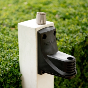 Create a second installation point for a Hoselink Classic Retractable Hose Reel with this warm-grey Additional Wall Bracket and Tap Connector set. The bracket allows a compatible reel to be transferred between locations