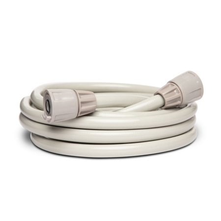 Extend the distance between an outdoor tap and a Hoselink retractable hose reel with the beige Leader Hose Extension. Supplied pre-fitted for quick installation