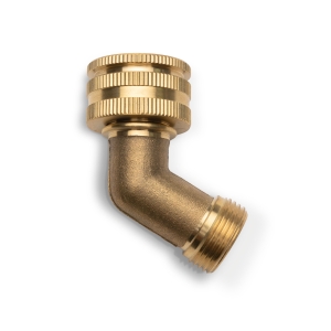 Reduce strain on a low or awkward garden tap with the Hoselink Brass Angled Tap Protector. The solid brass fitting changes the direction of the hose connection